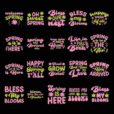 spring t shirt design bundle