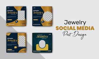 Jewelry social media post design vector