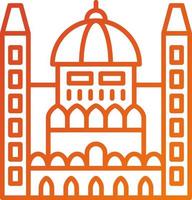 Hungarian Parliament Icon Style vector