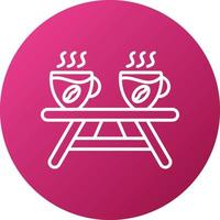 café mesa icono estilo vector