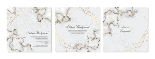 Abstract square backgrounds with the texture of marble, stone and glitter. Vector templates for social media