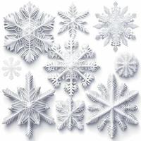 Pack of simple snowflakes, created with generative AI photo