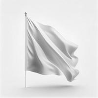 White waving flag on white background, created with generative AI photo