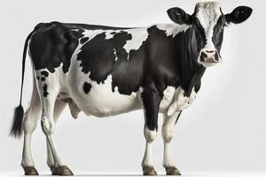 Dairy cow on white background, created with generative AI photo