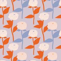 Seamless botanical pattern. Endless ornament with roses. vector