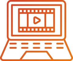 Film on Laptop Icon Style vector