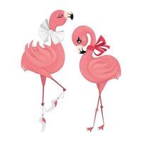 cute flamingo set vector