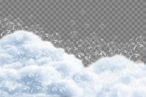 bañera espuma aislado en transparente antecedentes. champú burbujas textura.espumoso champú y bañera espuma vector ilustración.