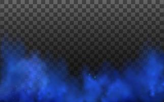 Blue vector cloudiness ,fog or smoke on dark checkered background.Cloudy sky or smog over the city.Vector illustration.