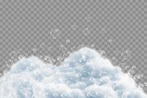 Bath foam isolated on transparent background. Shampoo bubbles texture.Sparkling shampoo and bath lather vector illustration.