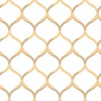 Abstract geometric gold pattern on a white background. Seamless linear illustrations in Arabic style. Stylish fractal texture. Vector drawing to fill the background, laser engraving and cutting.
