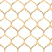 Abstract geometric gold pattern on a white background. Seamless linear illustrations in Arabic style. Stylish fractal texture. Vector drawing to fill the background, laser engraving and cutting.