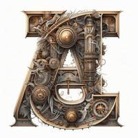 Machine parts letter A, created with generative AI photo