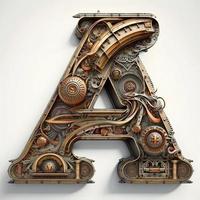 Machine parts letter A, created with generative AI photo