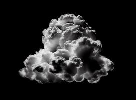 White cloud isolated on the white background, created with generative AI photo