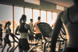 Blurred gym background, created with generative AI photo