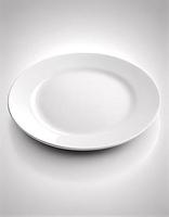 White plate on white background, created with generative AI photo