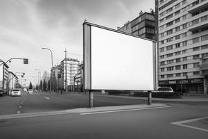 Empty billboard on the street, created with generative AI photo