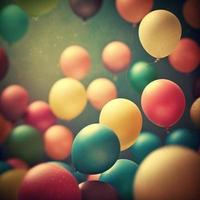 Celebration with multi colored baloons, created with generative AI photo