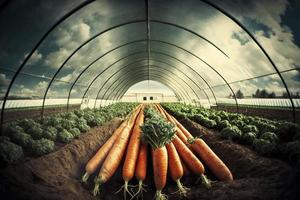 Carrots harvesting created with generative AI photo