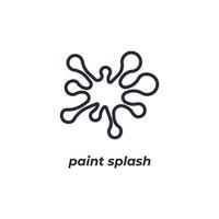 Vector sign paint splash symbol is isolated on a white background. icon color editable.