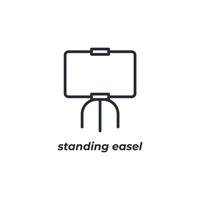 Vector sign standing easel symbol is isolated on a white background. icon color editable.