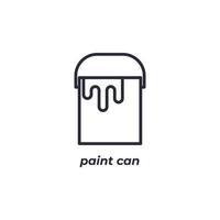 Vector sign paint can symbol is isolated on a white background. icon color editable.