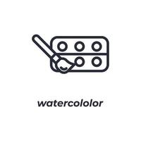 Vector sign watercololor symbol is isolated on a white background. icon color editable.