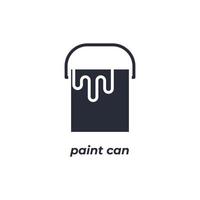 Vector sign paint can symbol is isolated on a white background. icon color editable.