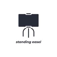 Vector sign standing easel symbol is isolated on a white background. icon color editable.