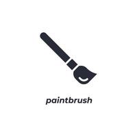 Vector sign paintbrush symbol is isolated on a white background. icon color editable.