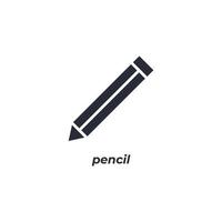 Vector sign pencil symbol is isolated on a white background. icon color editable.