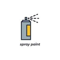 Vector sign spray paint symbol is isolated on a white background. icon color editable.