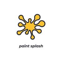 Vector sign paint splash symbol is isolated on a white background. icon color editable.