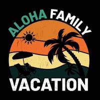 aloha familia vacaciones Hola verano vector