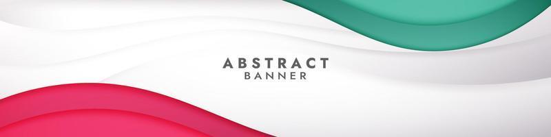 Abstract Gradient white red and green liquid Wave Banner Template vector