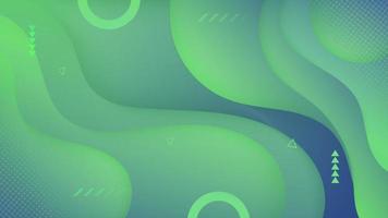 Abstract Gradient Green Blue liquid Wave Background vector