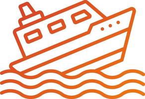 Ship Sinking Icon Style vector