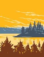 Gulf Islands National Park Reserve in British Columbia Canada WPA Poster Art vector