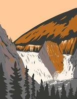 Nahanni National Park Reserve in Northwest Territories Canada WPA Poster Art vector