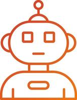 estilo de icono de robot humanoide vector