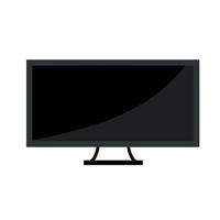 Flat television. Modern TV. Black screen. Electronic equipment and monitor. vector