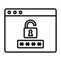 Browser Password vector icon