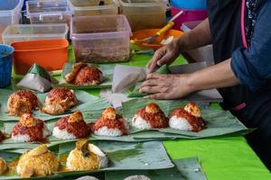 Preparation nasi lemak photo