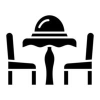 icono de vector de mesa de cena