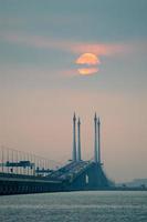 Egg yolk sunrise over cloud photo