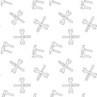 Vector seamless pattern of repair and renovation tools is made of various element
