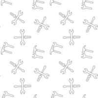 Vector seamless pattern of repair and renovation tools is made of various element