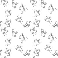 Seamless vector repeating pattern of astronaut, observatory, radar. It can be used for web sites, apps, clothes, covers, banners etc