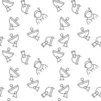 Seamless vector repeating pattern of astronaut, observatory, radar. It can be used for web sites, apps, clothes, covers, banners etc